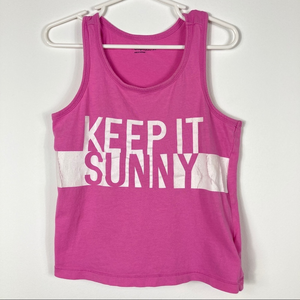 Gap Kids Girl's XS Pink "Keep It Sunny" Tank Size XS (4-5)